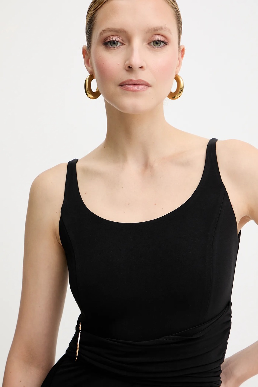 Сукня Herve Leger Mila колір чорний maxi розкльошена RMJ8524949