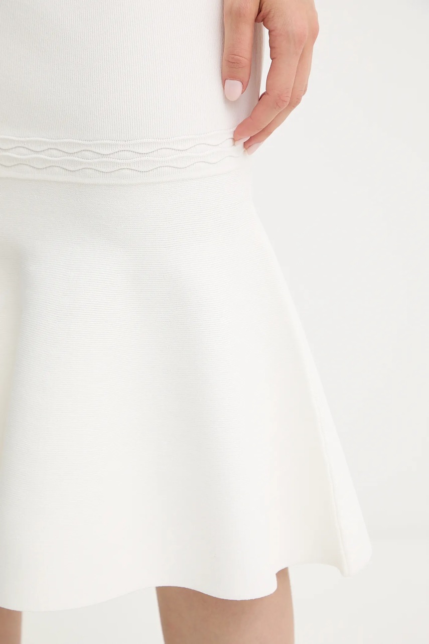 Сукня Herve Leger Camille колір білий midi розкльошена DSP8535748