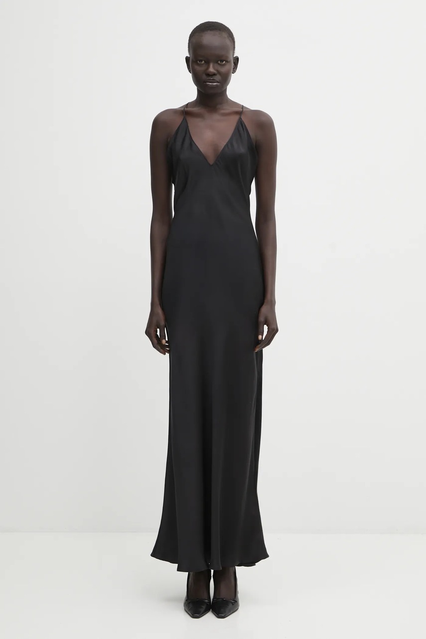 Anine Bing rochie din mătase laurel