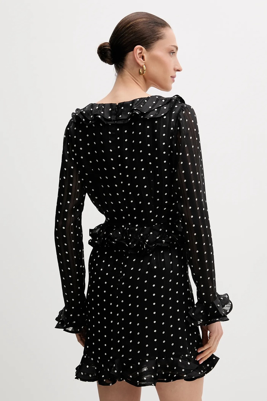 Сукня Bardot колір чорний mini розкльошена 60115DB