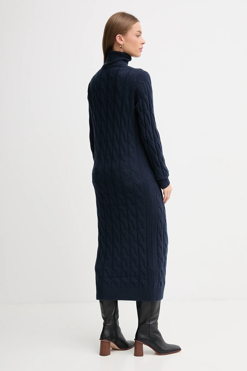 Сукня з додаванням вовни Tommy Hilfiger колір синій maxi пряма WW0WW46429