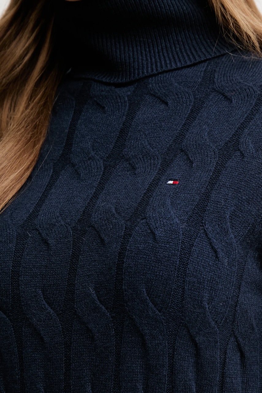 Сукня з додаванням вовни Tommy Hilfiger колір синій maxi пряма WW0WW46429