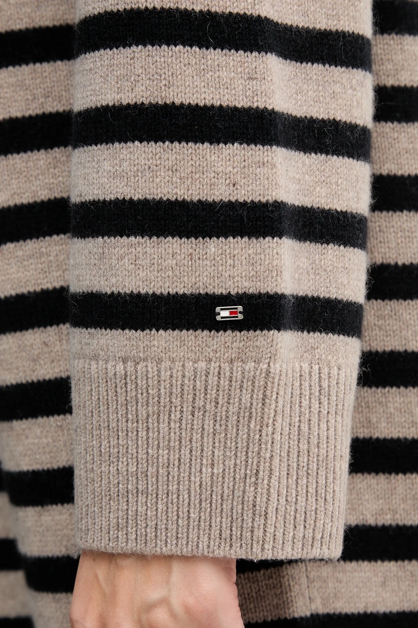 Вовняна сукня Tommy Hilfiger колір бежевий midi oversize WW0WW46761