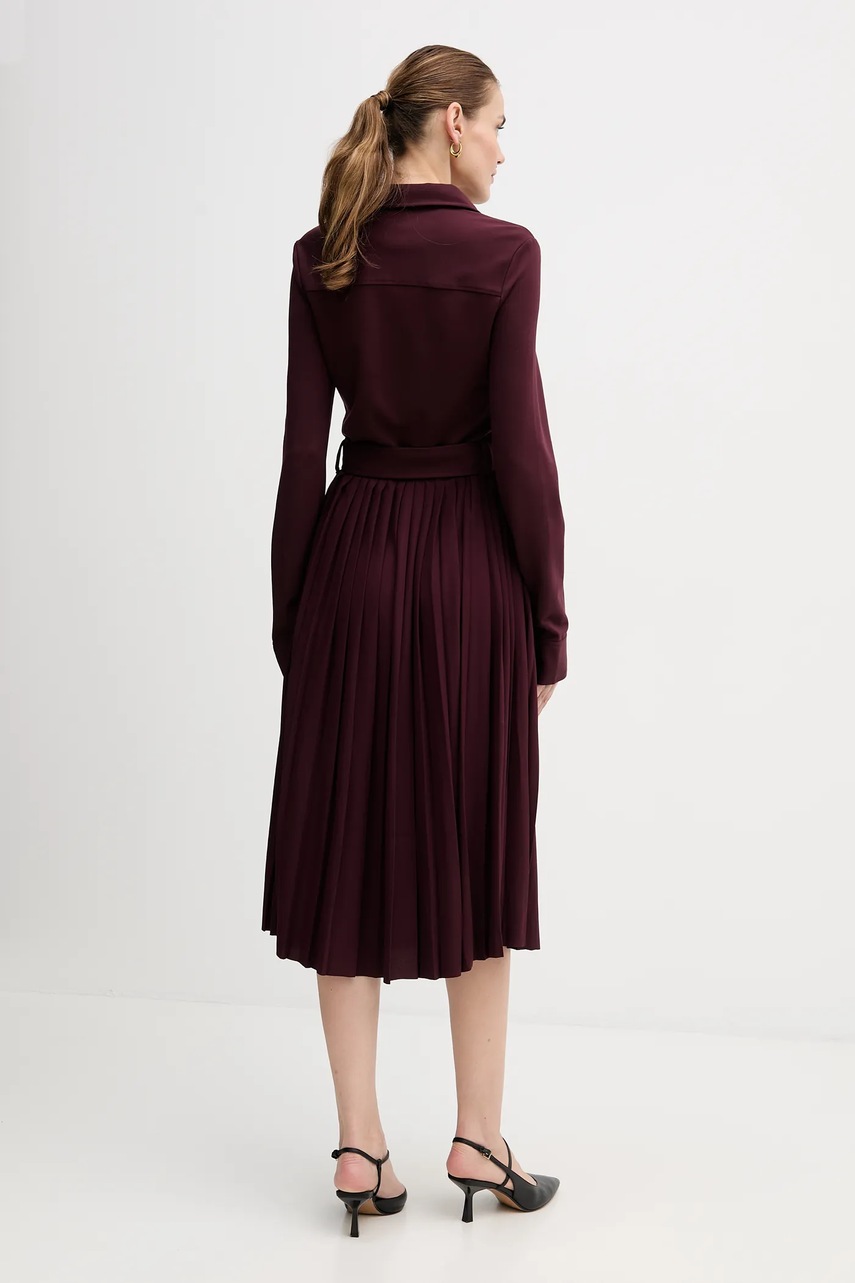 Сукня Tommy Hilfiger колір бордовий midi розкльошена WW0WW48398