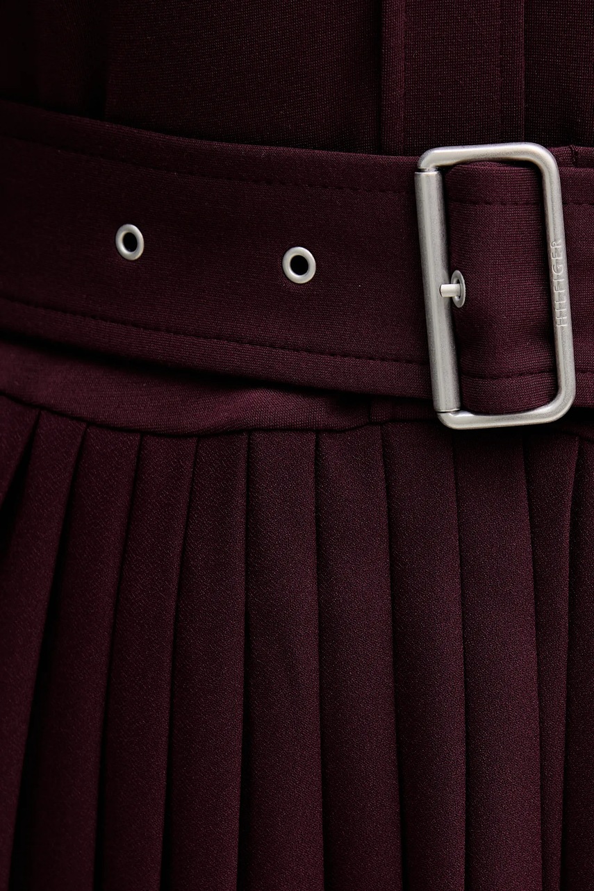 Сукня Tommy Hilfiger колір бордовий midi розкльошена WW0WW48398