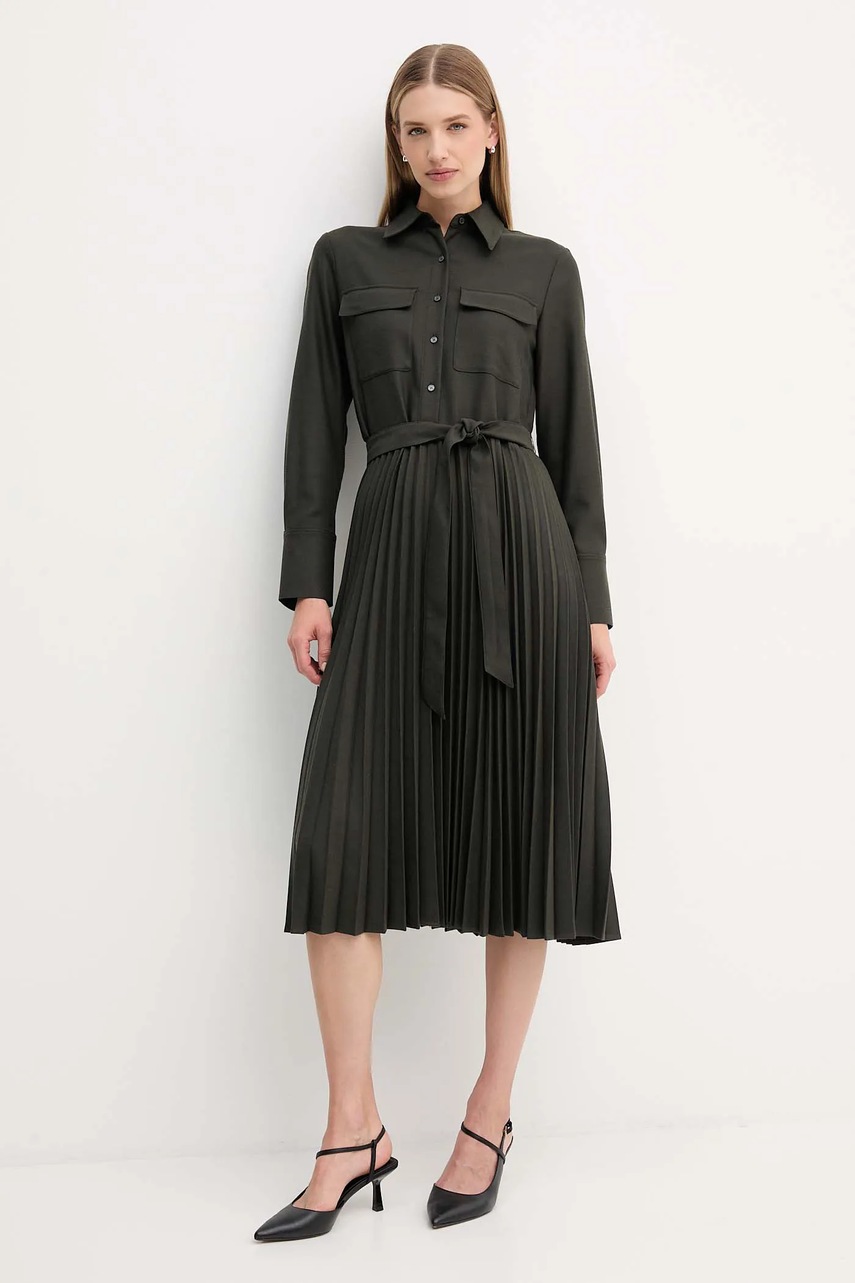 Сукня Tommy Hilfiger колір зелений midi розкльошена WW0WW46582