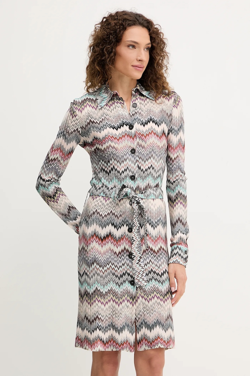 Missoni rochie culoarea roz, midi, drept