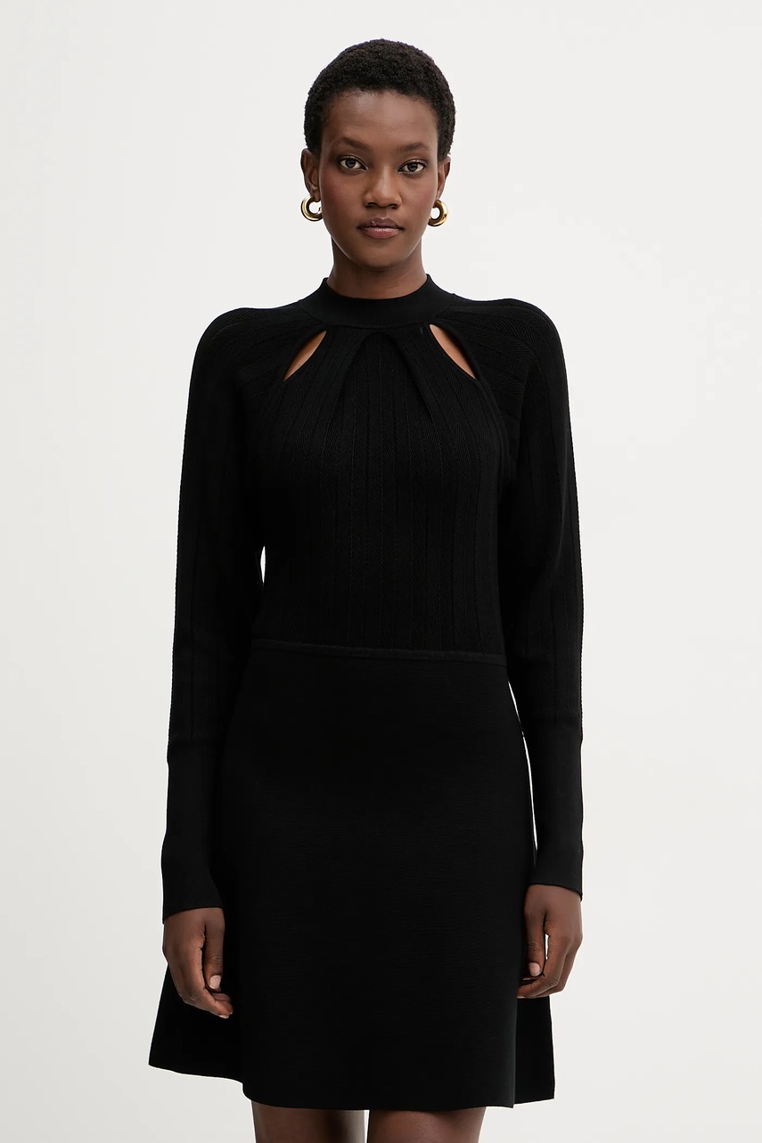 BOSS rochie culoarea negru, mini, evazați, 50547906