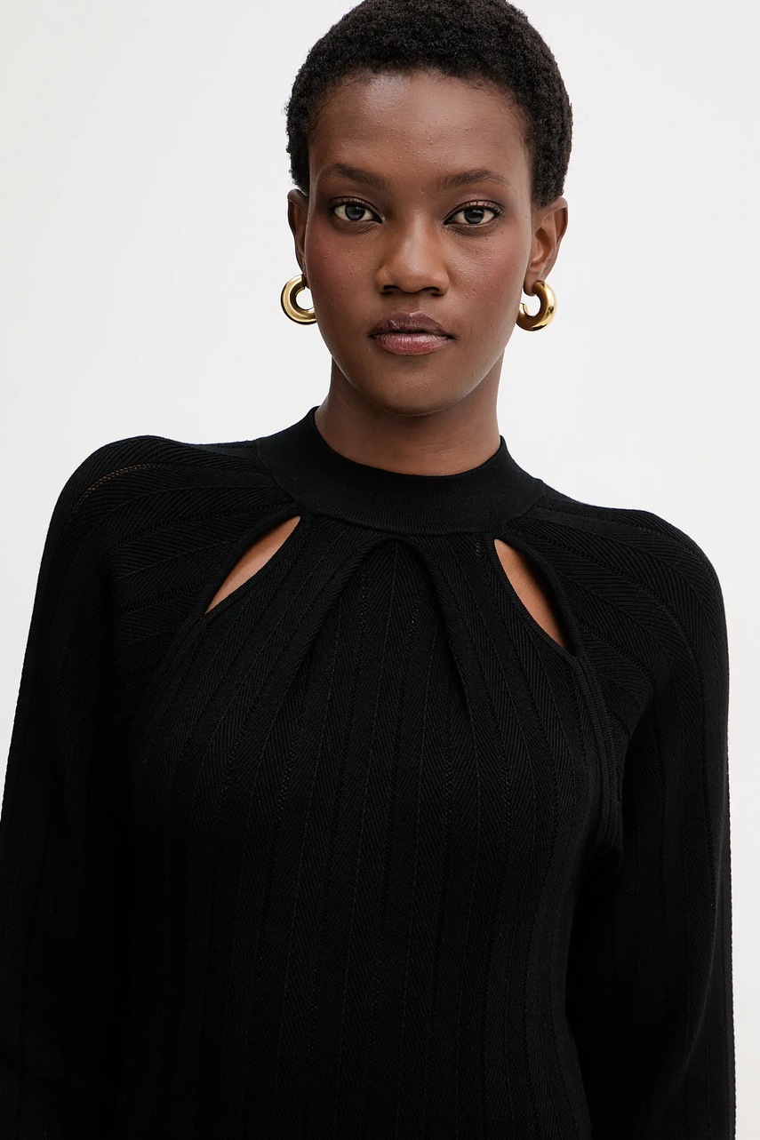 Сукня BOSS колір чорний mini розкльошена 50547906