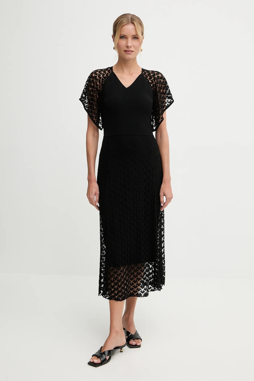 BOSS rochie culoarea negru, midi, evazați, 50548523
