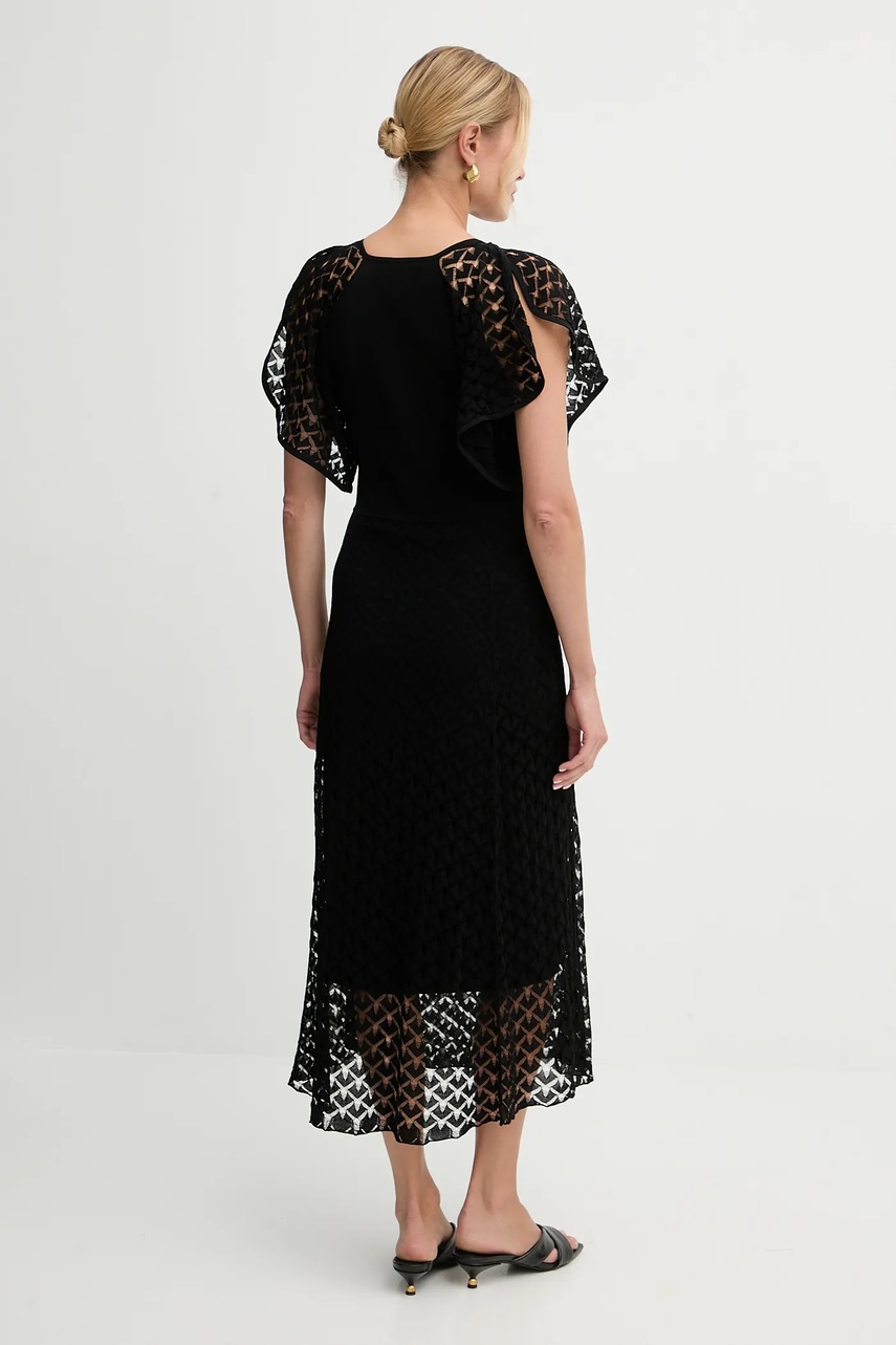 Сукня BOSS колір чорний midi розкльошена 50548523