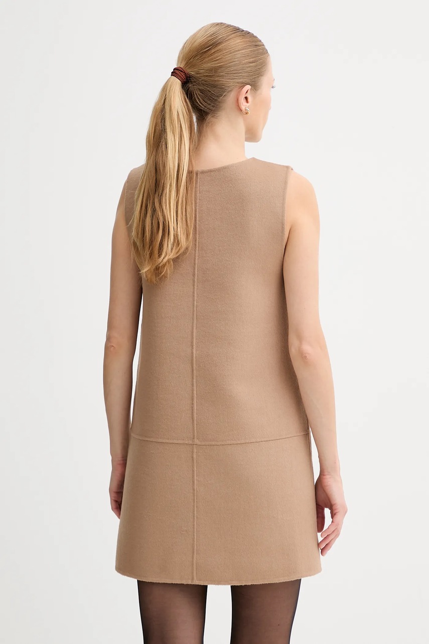 Сукня з додаванням вовни Calvin Klein колір бежевий mini розкльошена LV044D017G