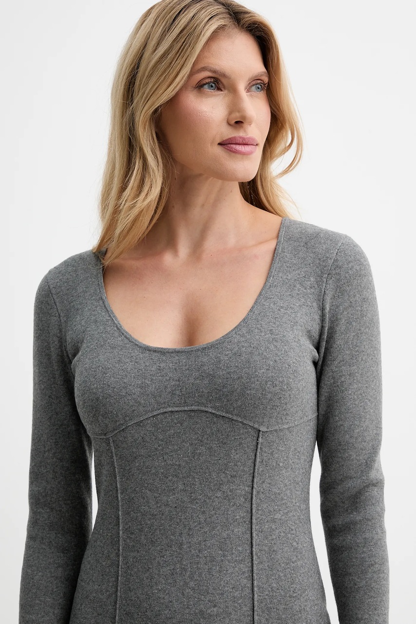 Сукня Calvin Klein колір сірий midi облягаюча LV044D366G