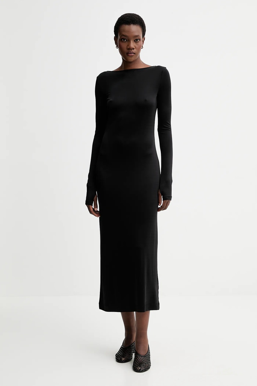 Filippa K rochie culoarea negru, maxi, mulata, 31740