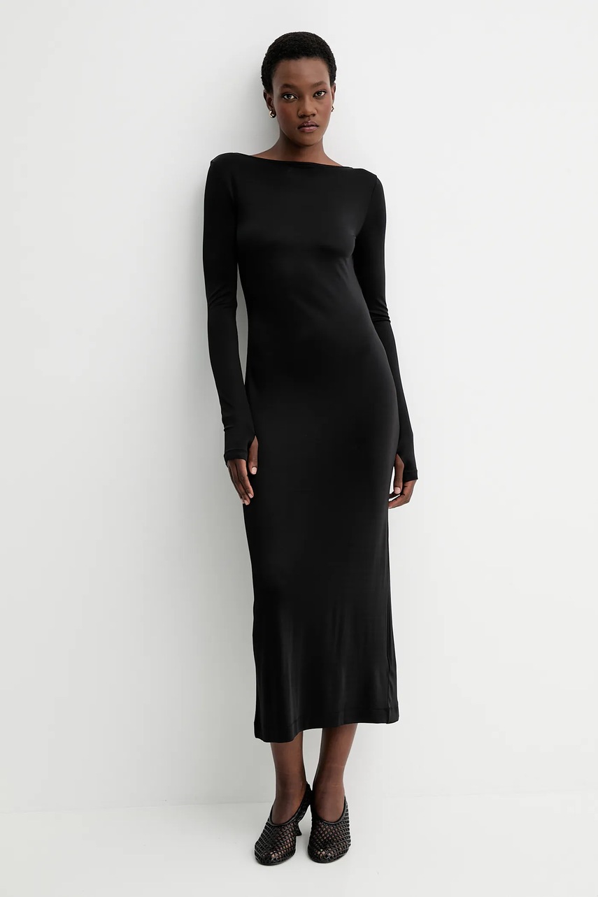 Сукня Filippa K колір чорний maxi облягаюча 31740