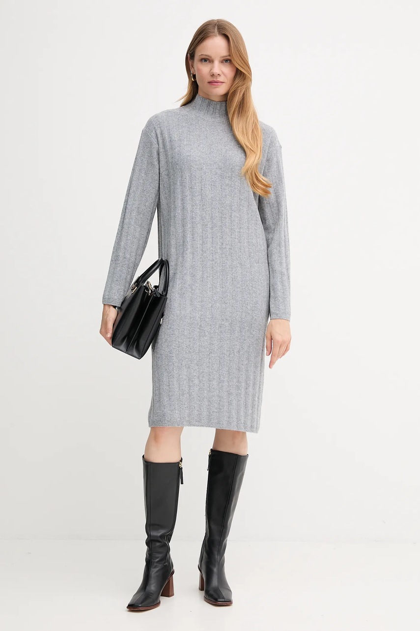 Платье с шерстью Barbour SOPHIA цвет серый mini oversize LDR0939 Платье с шерстью Barbour SOPHIA цвет серый mini oversize LDR0939