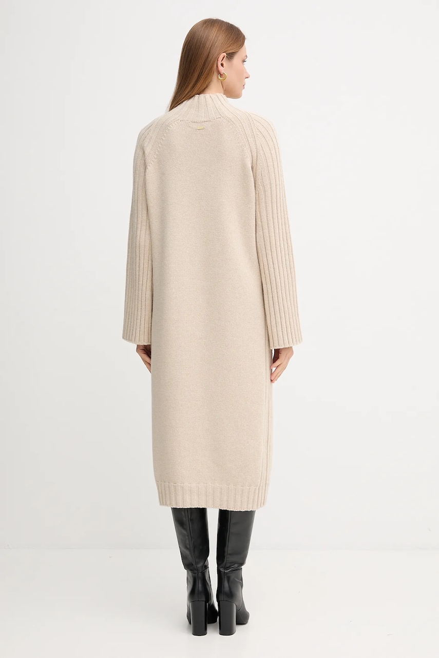 Сукня з вовною Barbour VERA колір бежевий midi пряма LDR0940
