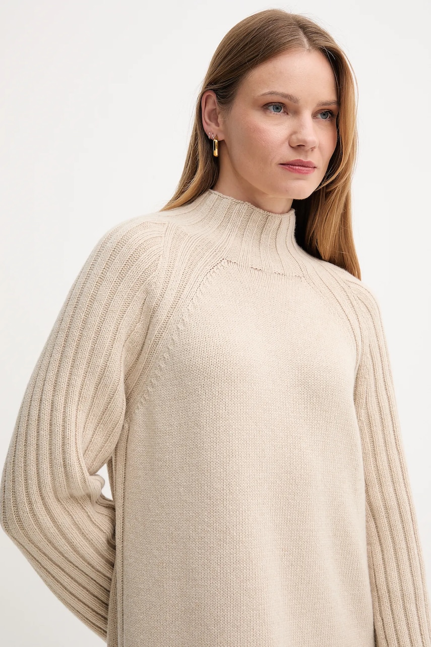 Сукня з вовною Barbour VERA колір бежевий midi пряма LDR0940