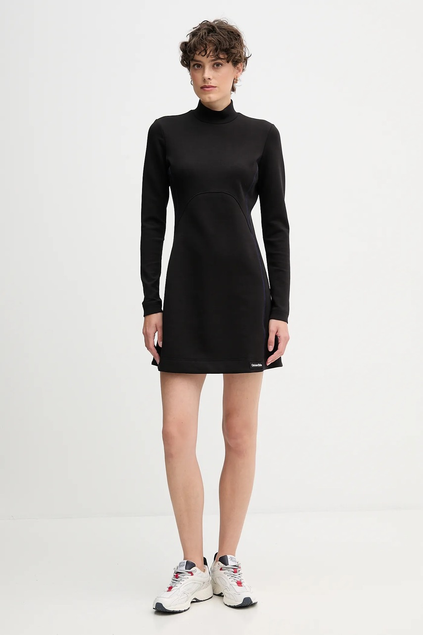 Сукня Calvin Klein Jeans колір чорний mini розкльошена LV044D222G