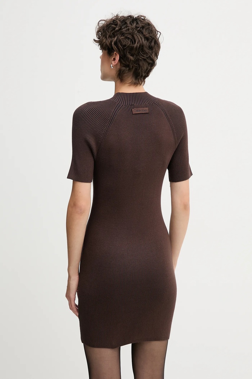 Сукня Calvin Klein Jeans колір коричневий mini облягаюча LV047D318G