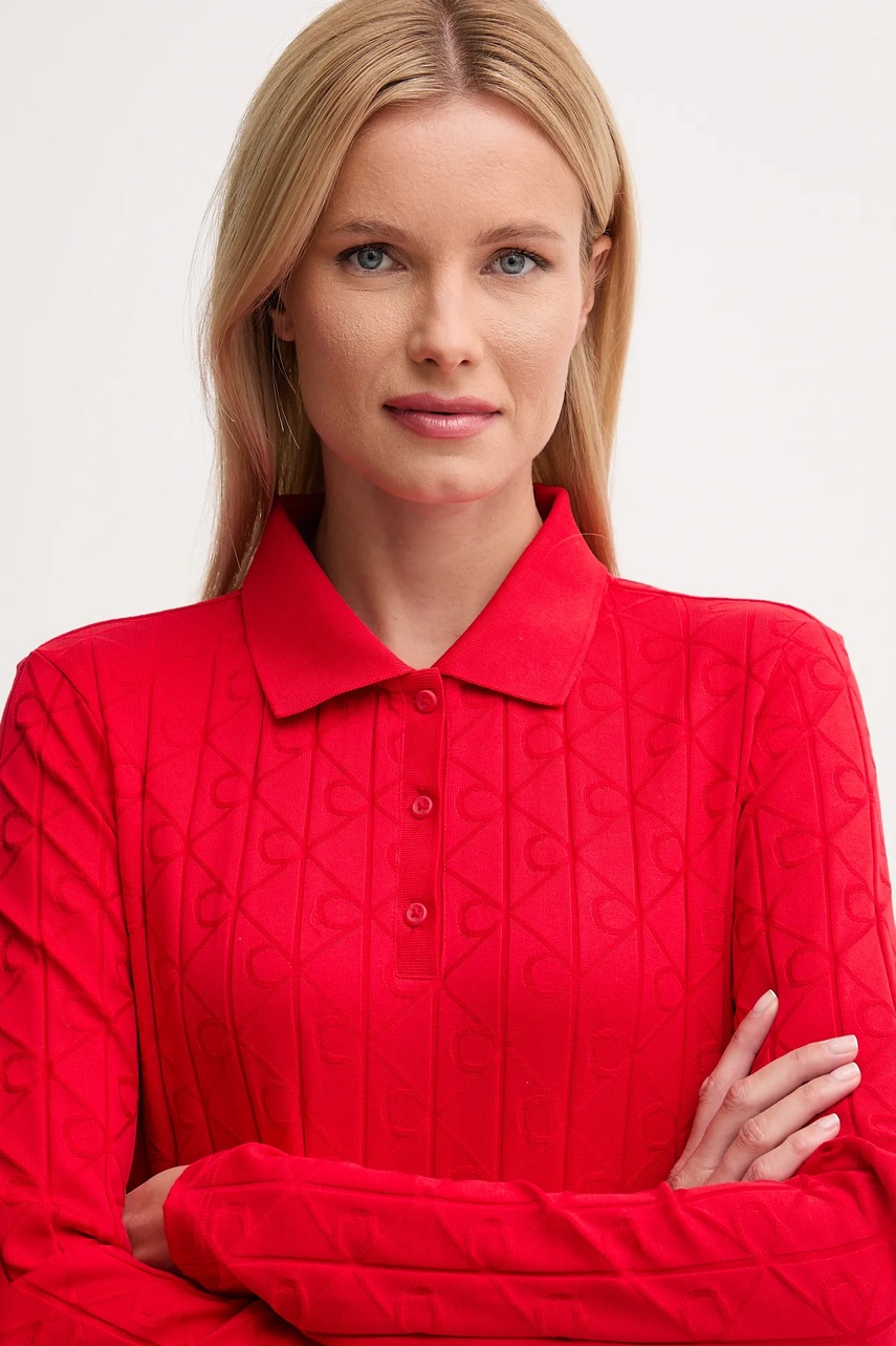 Бавовняна сукня Calvin Klein Jeans колір червоний mini розкльошена LV047D228G