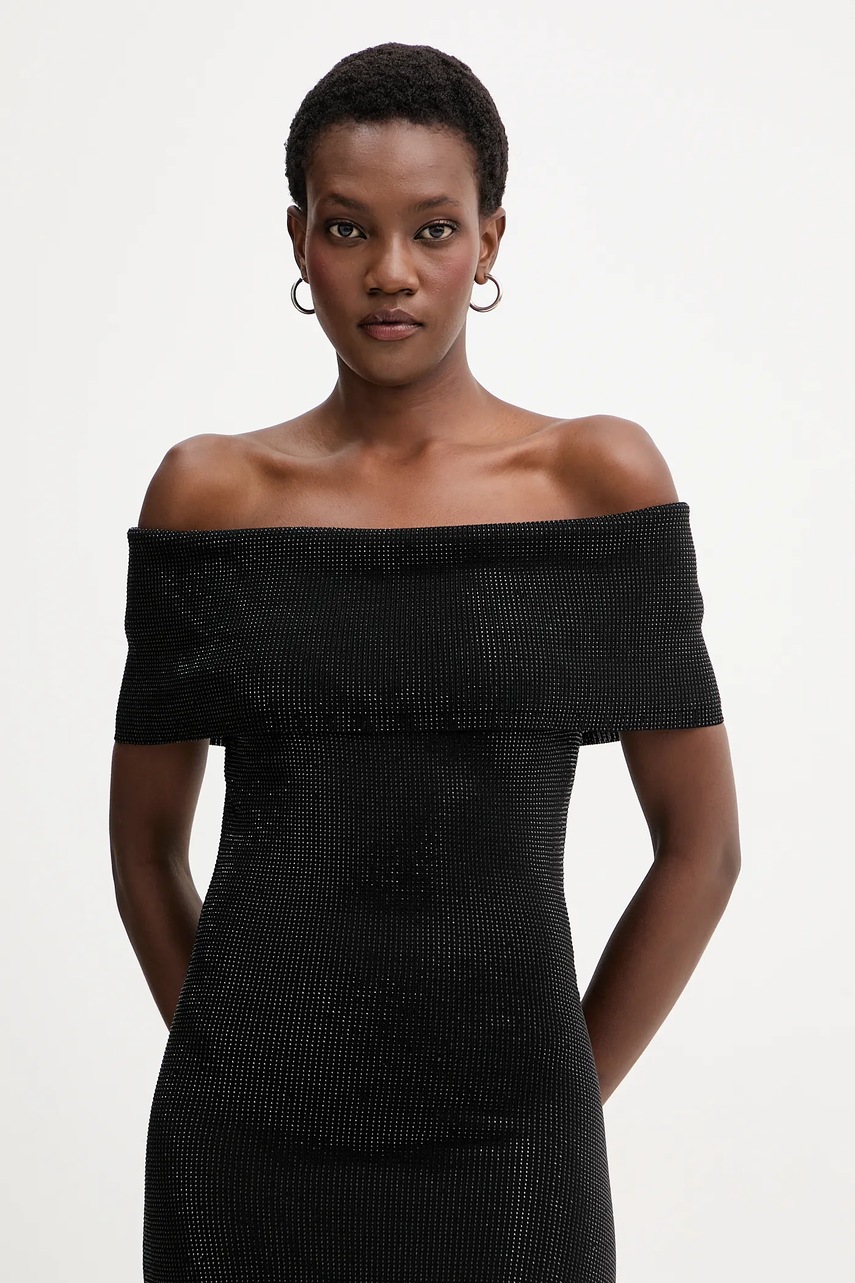 Сукня MICHAEL Michael Kors колір чорний midi облягаюча MF5836B5ZV