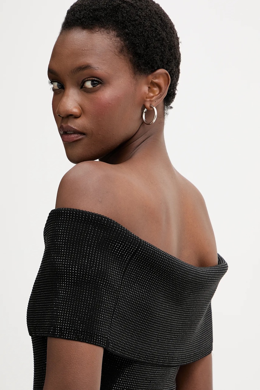 Сукня MICHAEL Michael Kors колір чорний midi облягаюча MF5836B5ZV