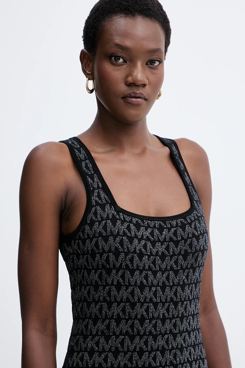 Сукня MICHAEL Michael Kors колір чорний midi облягаюча MF5838CK0K