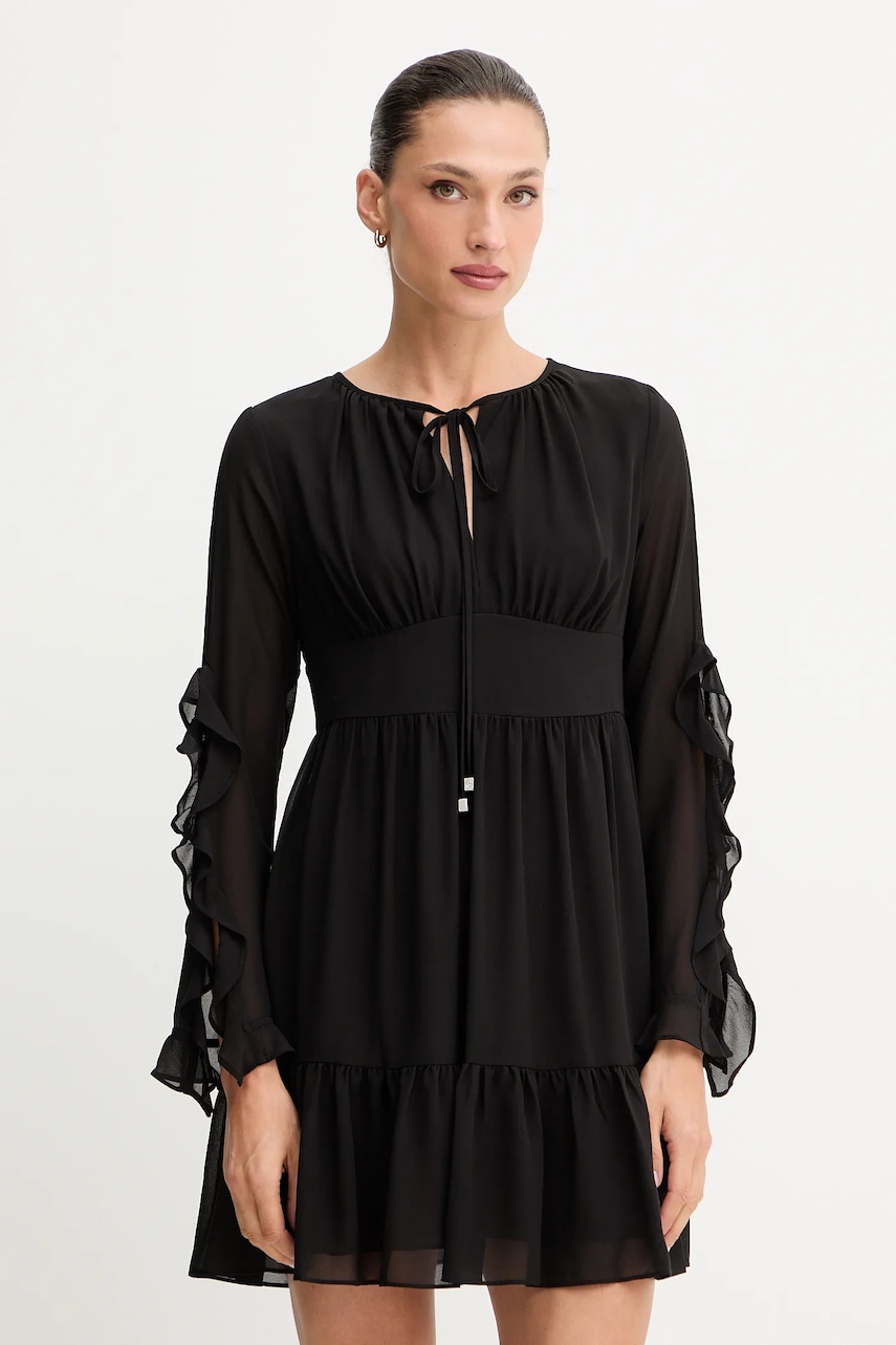 MICHAEL Michael Kors rochie culoarea negru, mini, evazați, MF583637R3