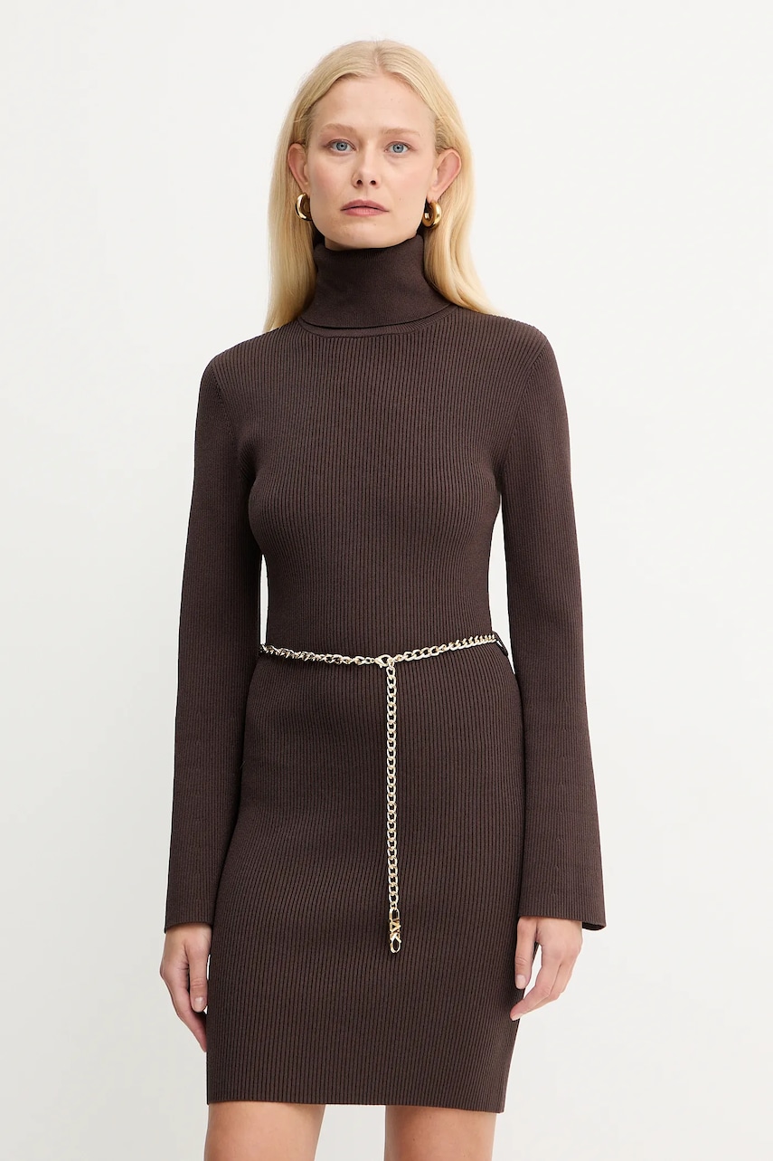 MICHAEL Michael Kors rochie culoarea maro, mini, mulata, MF583C633D