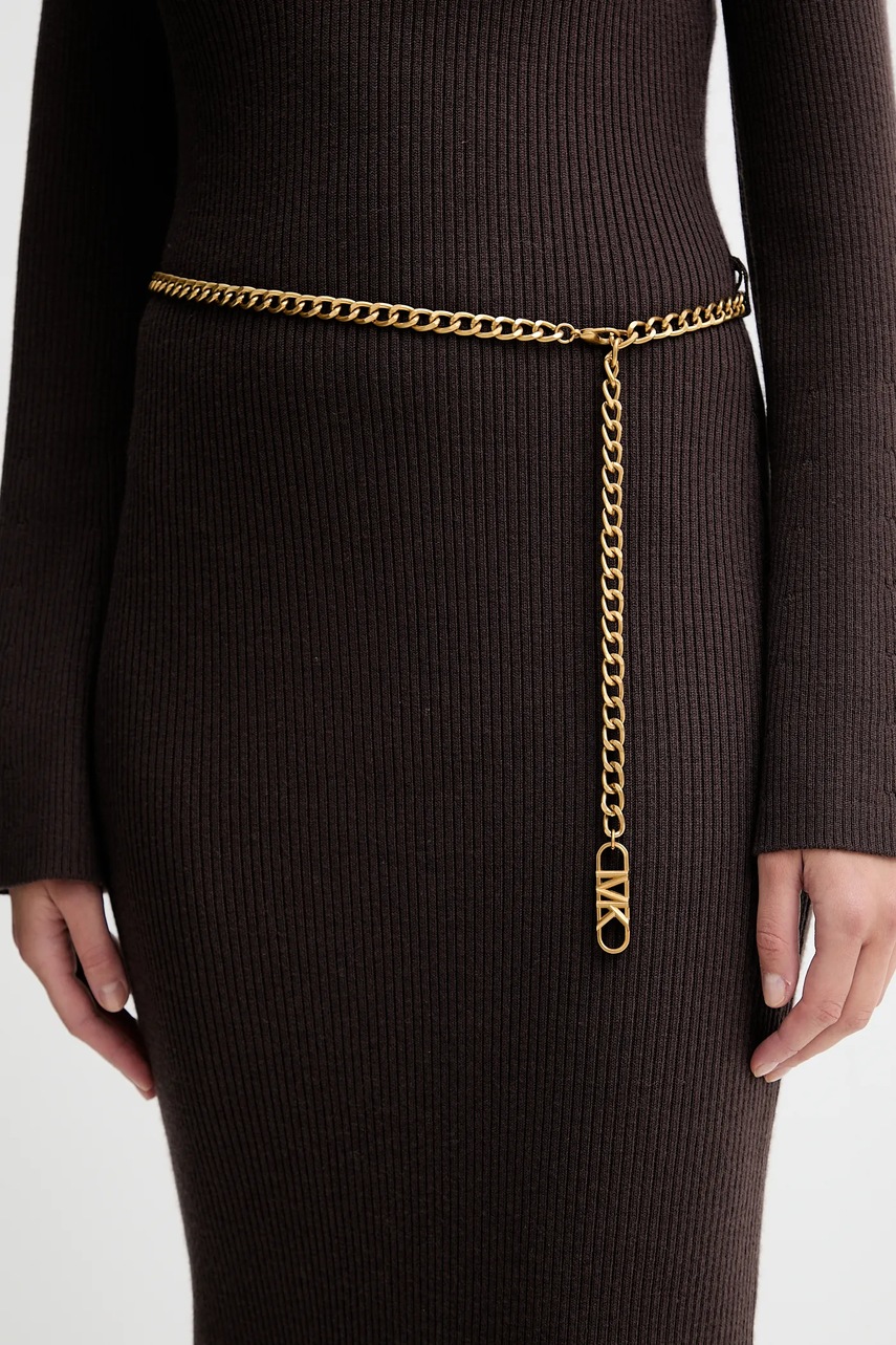 Сукня з додаванням вовни MICHAEL Michael Kors колір коричневий maxi облягаюча MF5835G4VR