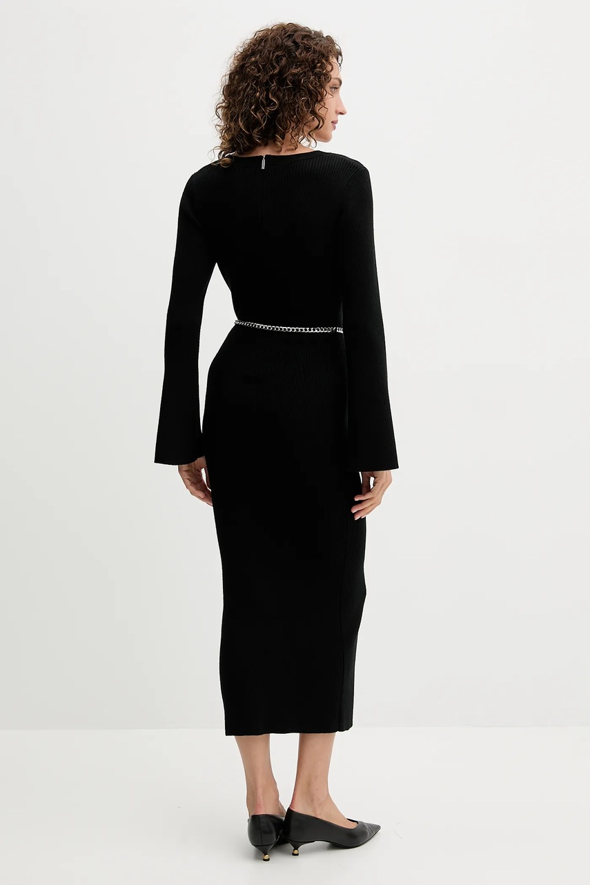 Сукня з додаванням вовни MICHAEL Michael Kors колір чорний maxi облягаюча MF5835G4VR