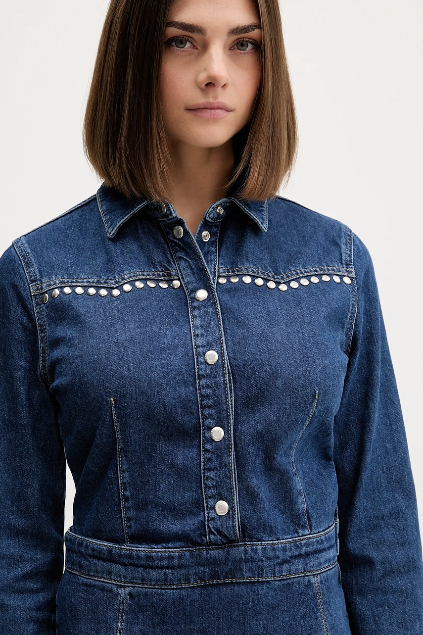 Джинсова сукня Karl Lagerfeld Jeans колір синій mini розкльошена A4W13002
