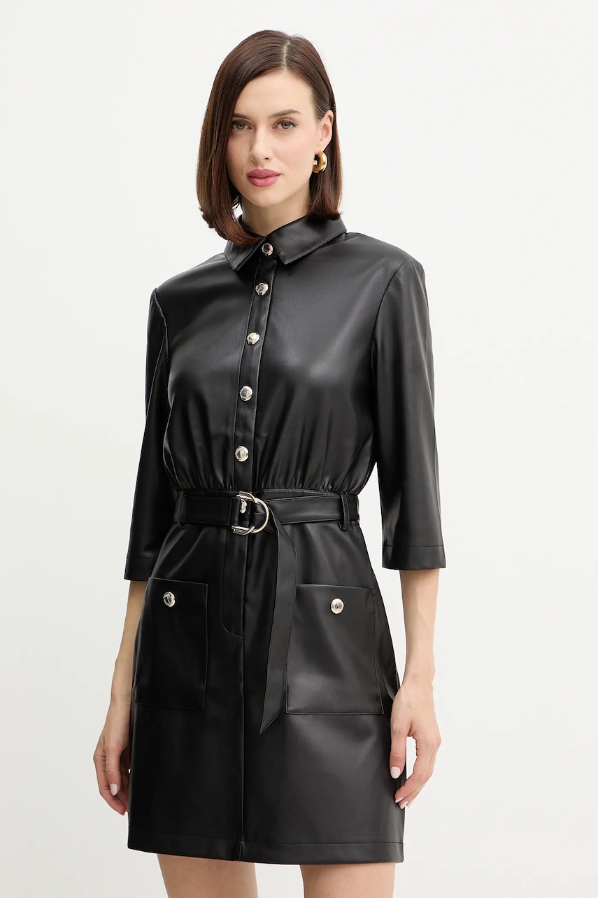 Morgan rochie culoarea negru, mini, drept, RIGOK