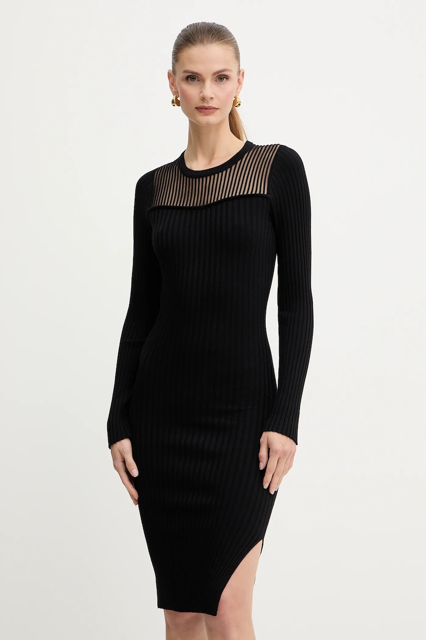 Morgan rochie culoarea negru, mini, mulată, RMAN