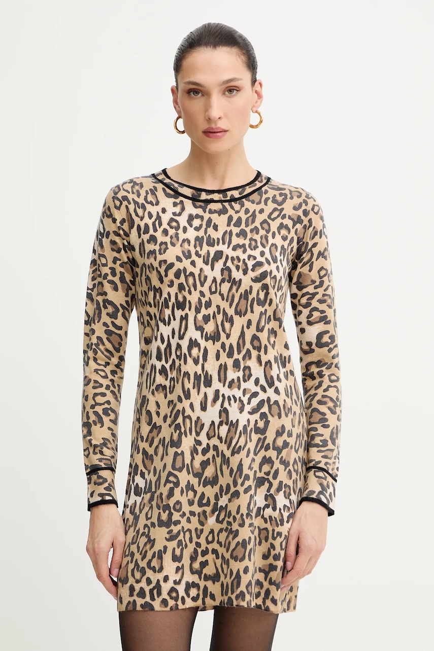 Morgan rochie culoarea bej, mini, drept, RMCALL