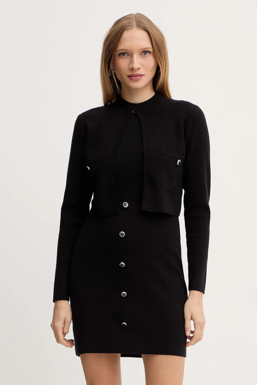 Morgan rochie culoarea negru, mini, mulata, RMCASSY