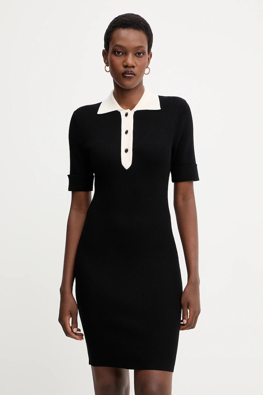 Morgan rochie culoarea negru, mini, mulata, RMIZO