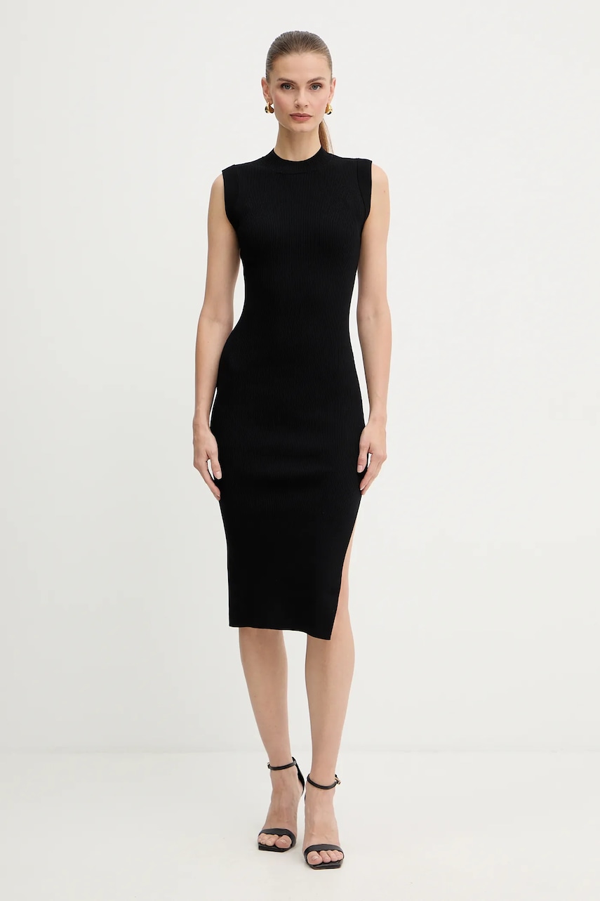 Morgan rochie culoarea negru, mini, mulată, RMLISEA