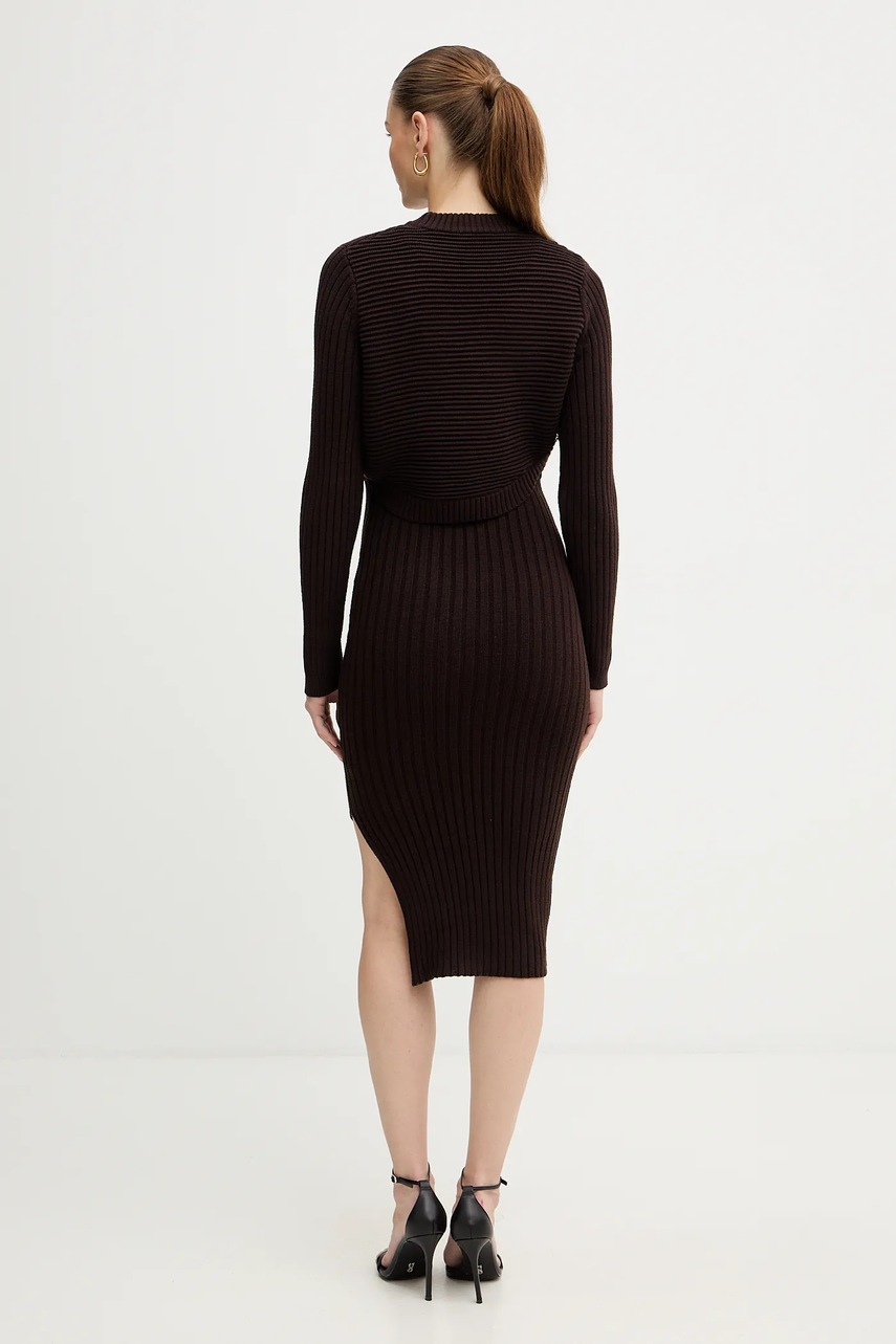 Сукня і светр Morgan колір коричневий mini облягаючі RMOMO