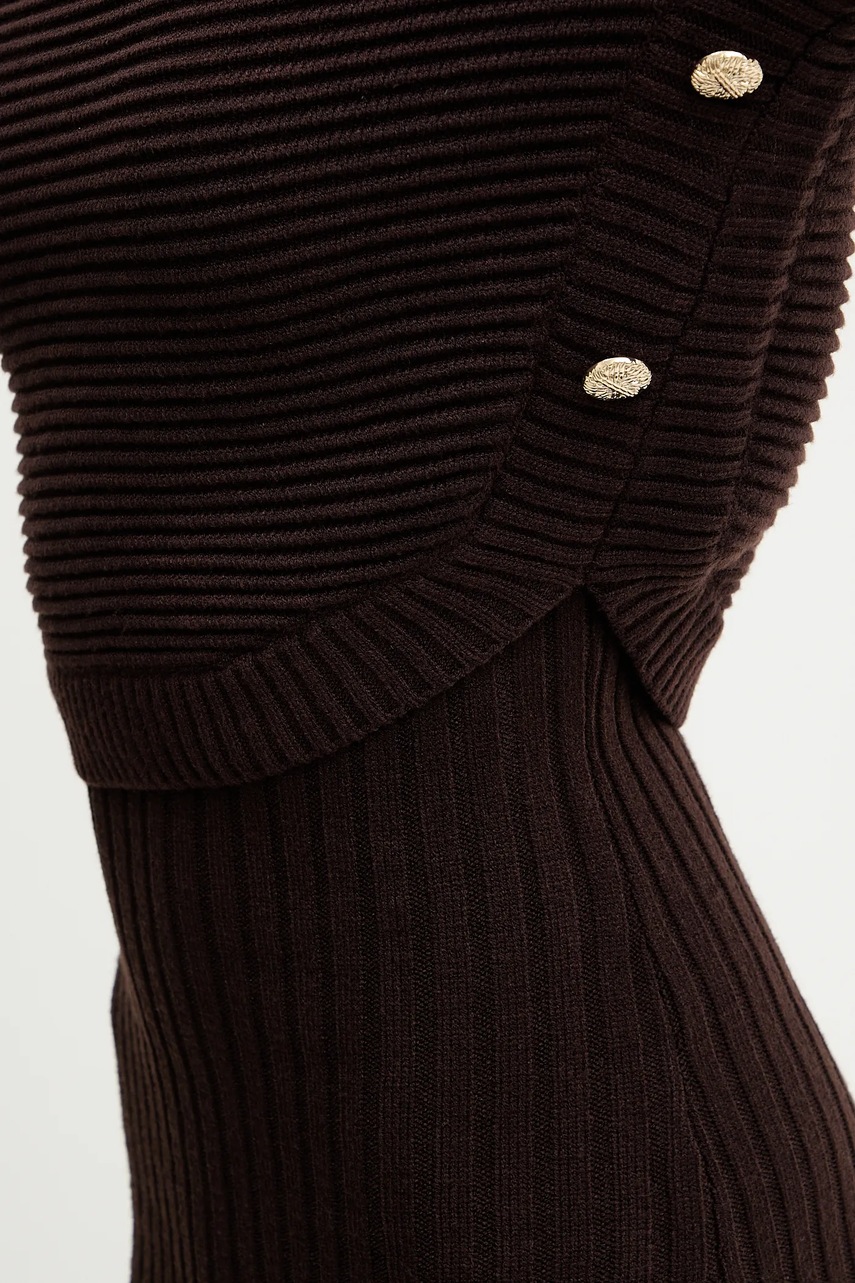 Сукня і светр Morgan колір коричневий mini облягаючі RMOMO