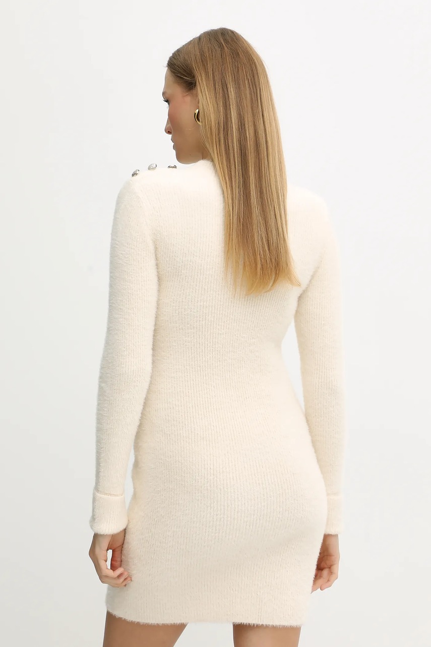 Сукня Morgan колір бежевий mini облягаюча RMRIK