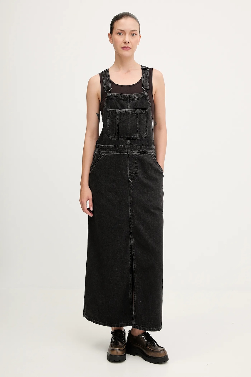 G-Star rochie jeans culoarea negru, maxi, drept, D27734.E091
