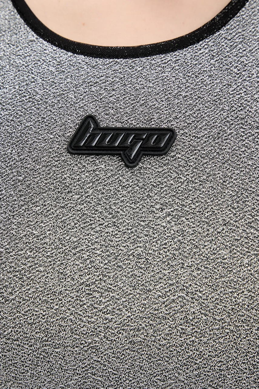 Сукня Hugo Blue колір срібний mini облягаюча 50546952