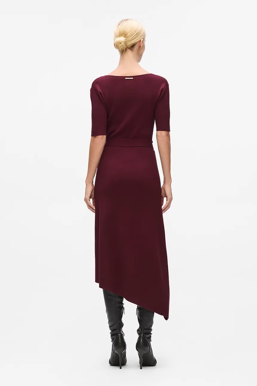 Сукня Karl Lagerfeld колір бордовий midi облягаюча A4W13026