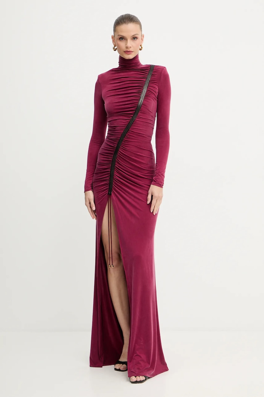 Elisabetta Franchi rochie culoarea bordo, maxi, mulată, ABR0957E2