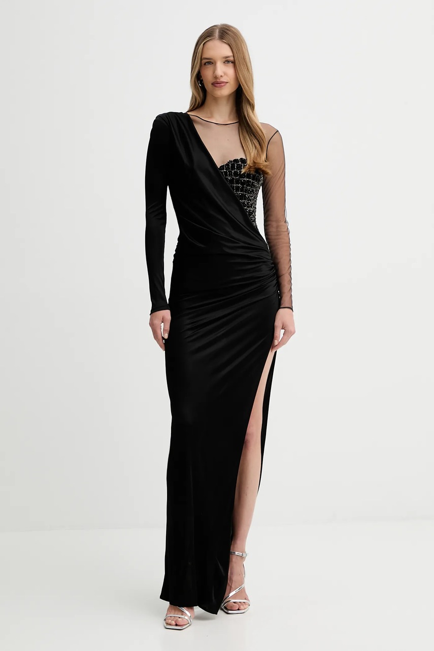 Сукня Elisabetta Franchi колір чорний maxi облягаюча ABR2257E2