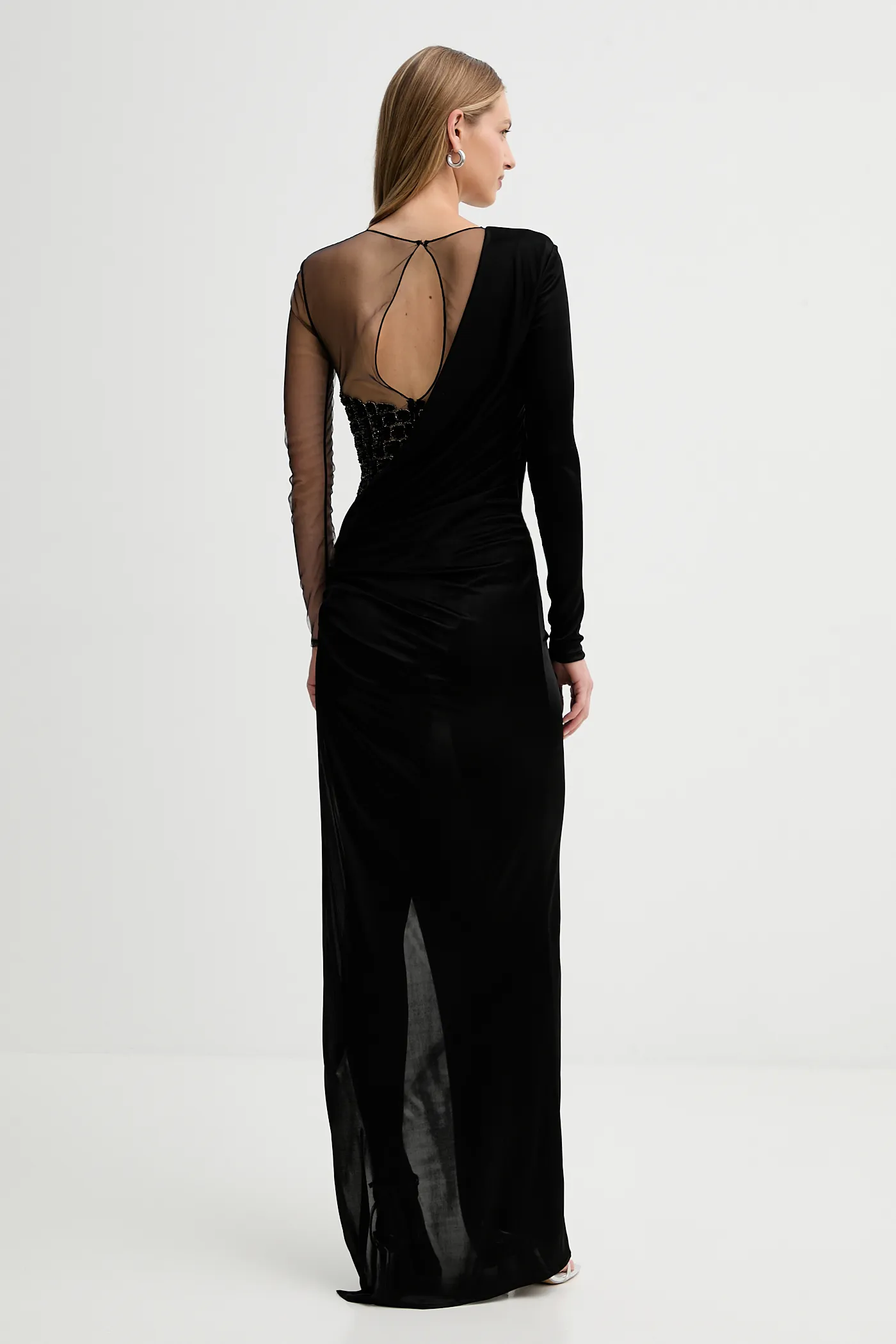 Сукня Elisabetta Franchi колір чорний maxi облягаюча ABR2257E2