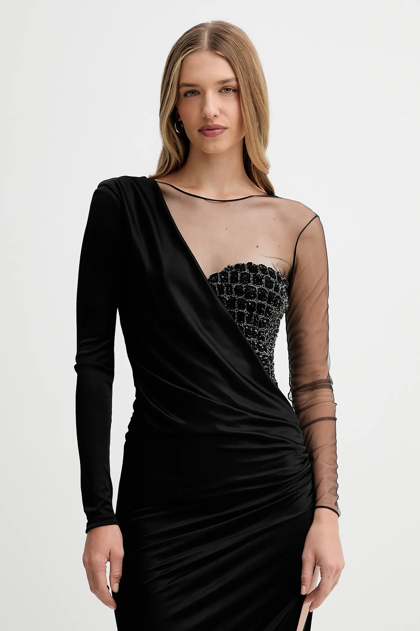 Сукня Elisabetta Franchi колір чорний maxi облягаюча ABR2257E2