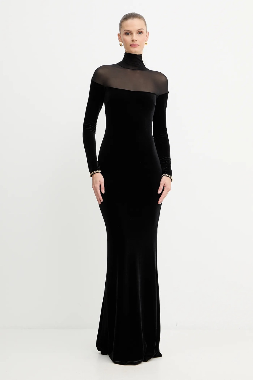 Сукня Elisabetta Franchi колір чорний maxi облягаюча ABR4257E2